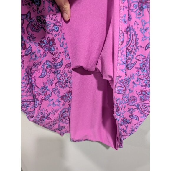 J. Jill Wearever Collection Stretch Knit Dress Petite Paisley Purple Pockets L P - Picture 10 of 16